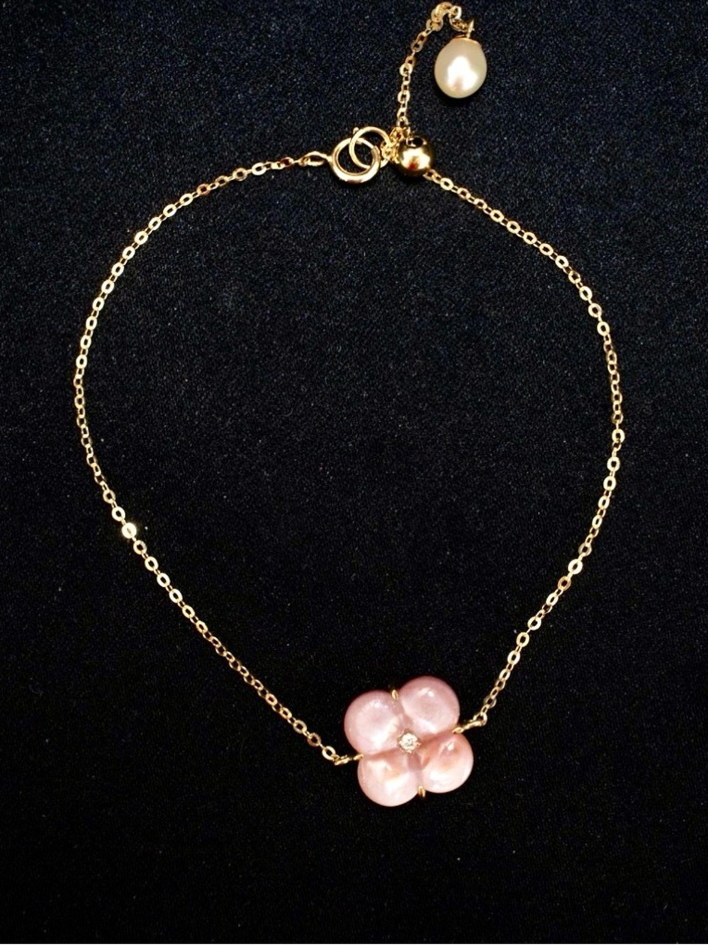 EFFY 14k Yellow Gold With Mother of Pearl Clover Leaf Charm Bracelet